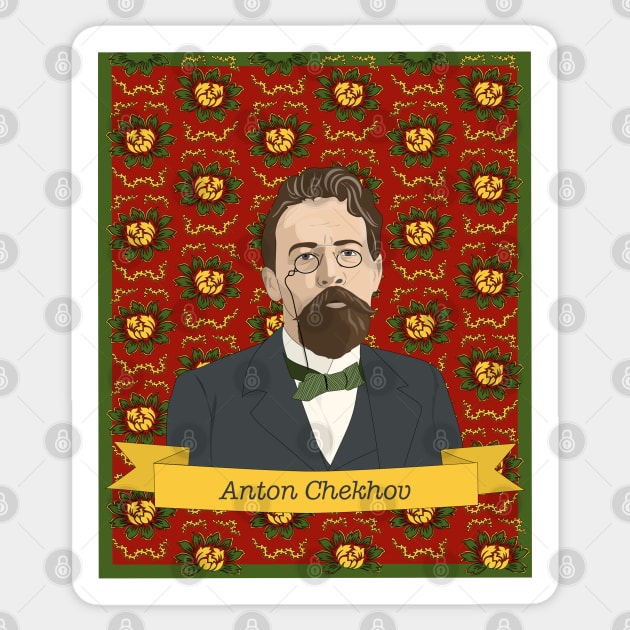 Anton Chekhov Sticker by Goddess of the Bees 